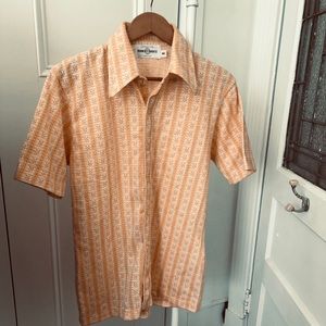 Vintage Hipster Orange and White Shirt